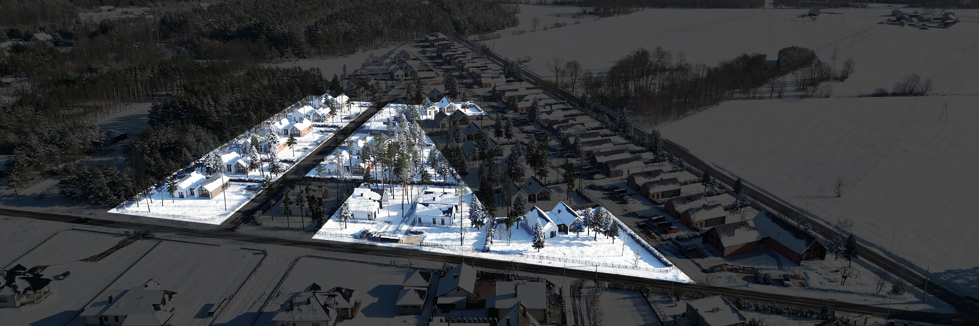 widok na budynki z lotu drona